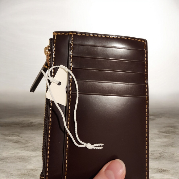 Tory Burch Brown Leather Card Holder - Picture 4 of 11